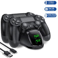 Yunnyp Charging Station for PS4 Controller, Dual Controller Charging Station with Dual USB Fast Charging for Playstation 4/PS4/ Pro /PS4 Slim Controllers with LED Indicator, Black