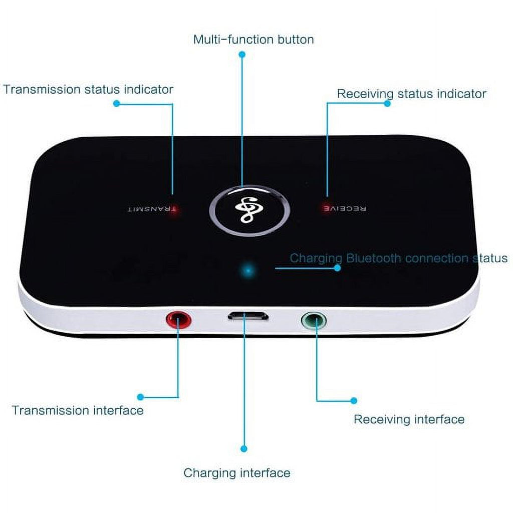 Yunnyp Bluetooth Transmitter Receiver - Bluetooth 5.0 Transmitter for TV, Wireless Audio Adapter for Home Stereo, Headphones, Speakers, Home Theater, TV, PC, Car