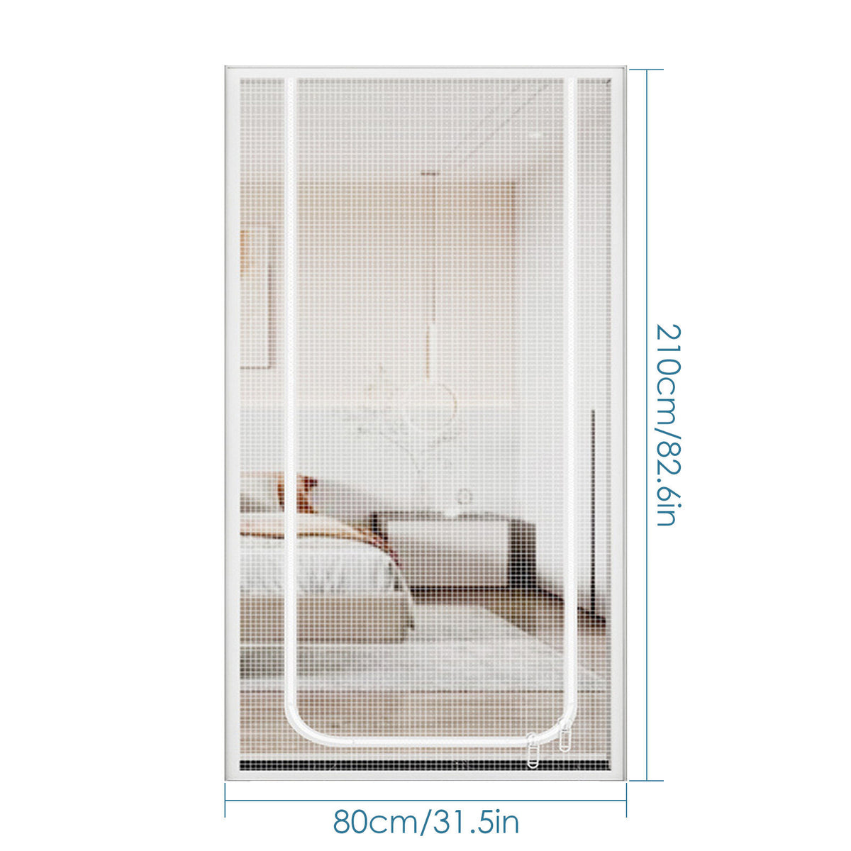 Yunnyp Reinforced Cat Screen Door, 32”X82” Cat Resistant Scratch Proof Mesh Screen Door with Zipper for Living Room,Kitchen,Bedroom, Living Room,Patio Door