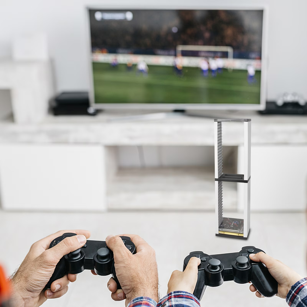 Yolispa Video Game Storage Stand Tower for PS5/ PS4/ PS3/ Xbox Series S & X/Xbox one Game, Universal Game Disc Holder Vertical Stand Organizer Tower, Hold 36pcs Video Game Discs