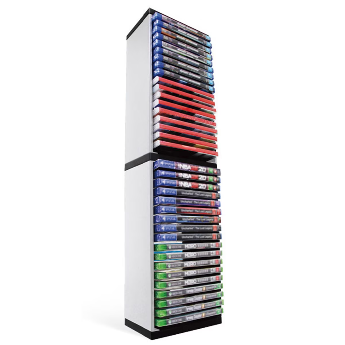 Yolispa Video Game Storage Stand Tower for PS5/ PS4/ PS3/ Xbox Series S & X/Xbox one Game, Universal Game Disc Holder Vertical Stand Organizer Tower, Hold 36pcs Video Game Discs
