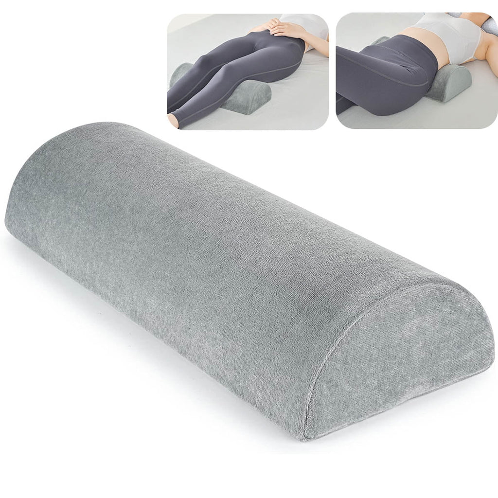 Yunnyp Knee Pillow,Memory Foam Leg Support Elevator Pillow,Half Moon Bolster Pillow,High Density Foam& Ergonomic Design Bolster Pillow for Feet, Legs, Knees, Waist, Back, Neck