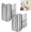 Yunnyp 2 Pack Door Reinforcement Lock for Kids Safety Withstand 800lbs Door Latch Lock, Add a Door Security Lock- Silver Extra Door Lock with 8 Screws Prevents Unauthorized Entry