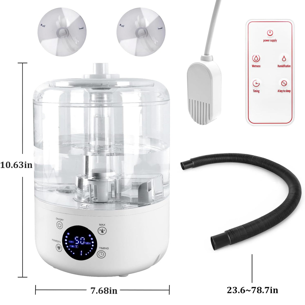 Petyoung Reptile Humidifier, 4L Reptile Fogger with Humidity Control Sensor, Timer & 3 Adjustable M