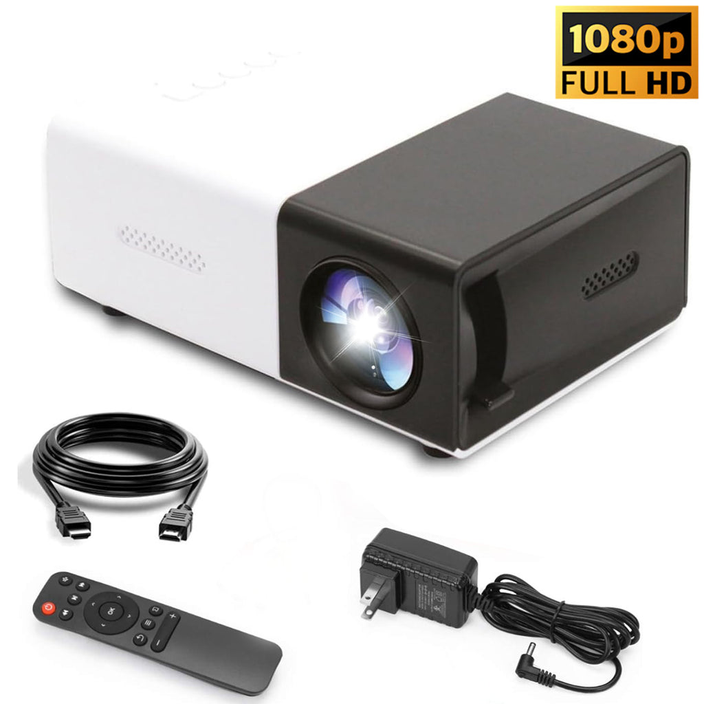 Yunnyp Mini Projector 1080P Portable Projector, Small Movie Proyector for Home Theater/Car Cinema, Support Audio/USB/AV/TF for PS4 Laptop TV