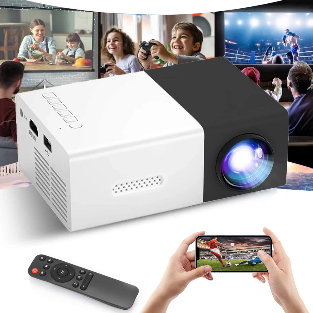 Yunnyp Mini Projector 1080P Portable Projector, Small Movie Proyector for Home Theater/Car Cinema, Support Audio/USB/AV/TF for PS4 Laptop TV