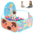 Yunnyp Kids Ball Pit,Portable Play Pool Tent for Kids,Baby Crawl Playpen with Basketball Hoop, Portable Toys for Girls Boys, Balls Not Included, Animal,Blue