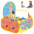 Yunnyp Kids Ball Pit,Portable Play Pool Tent for Kids,Baby Crawl Playpen with Basketball Hoop, Portable Toys for Girls Boys, Balls Not Included, Animal,Yellow