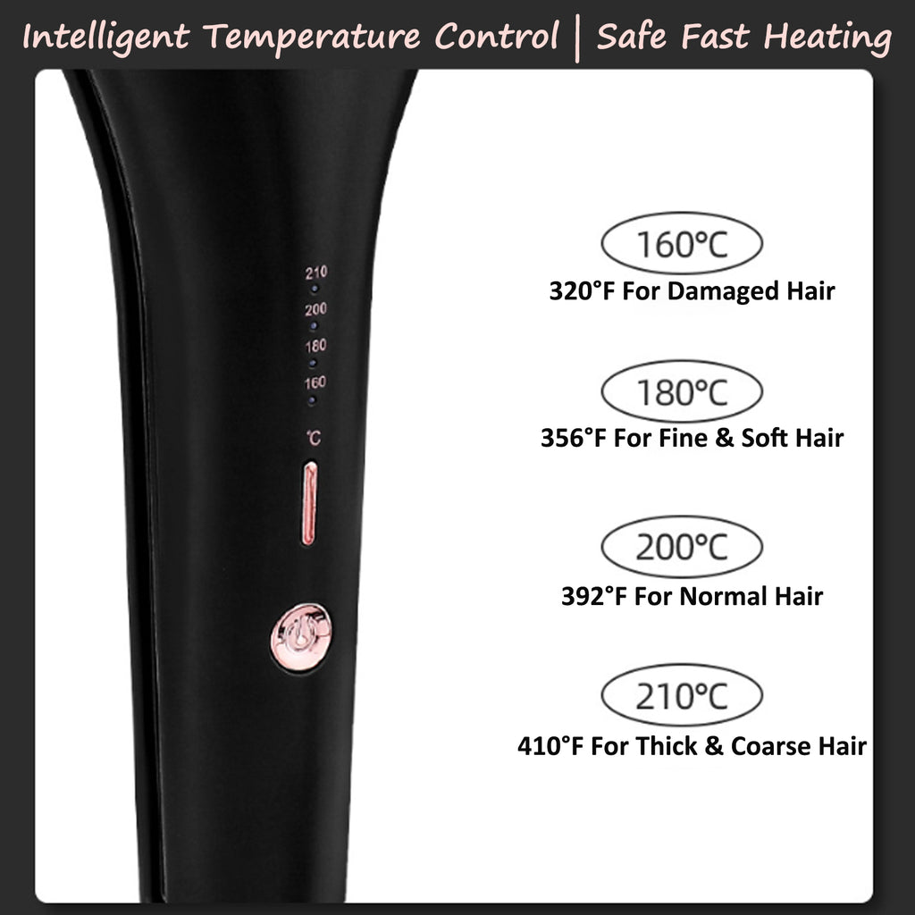 Petyoung 4 in 1 Hair Crimper & Waver,Adjustable 0.75"-1.25" Barrel,Fast Heat Ceramic Tourmaline Curling Iron,320-410°F for Beach/Mermaid/Deep Waves