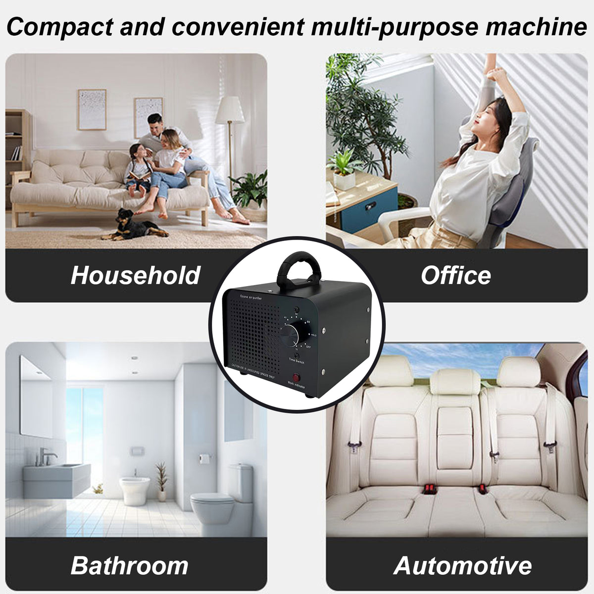 Petyoung Portable Ozone Generator 60000mg/h, for Removes Odors,Air Purifier for Home & Car,Smoke,Offices,Pets