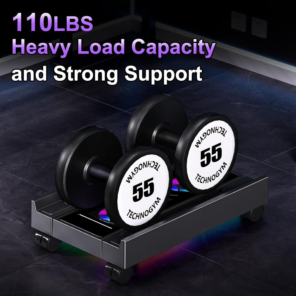 Petyoung PC Stand for Floor, Adjustable Computer Tower Stand with Cooler Fan RGB Light and 4 Locking Caster Wheels, for Students Gamers