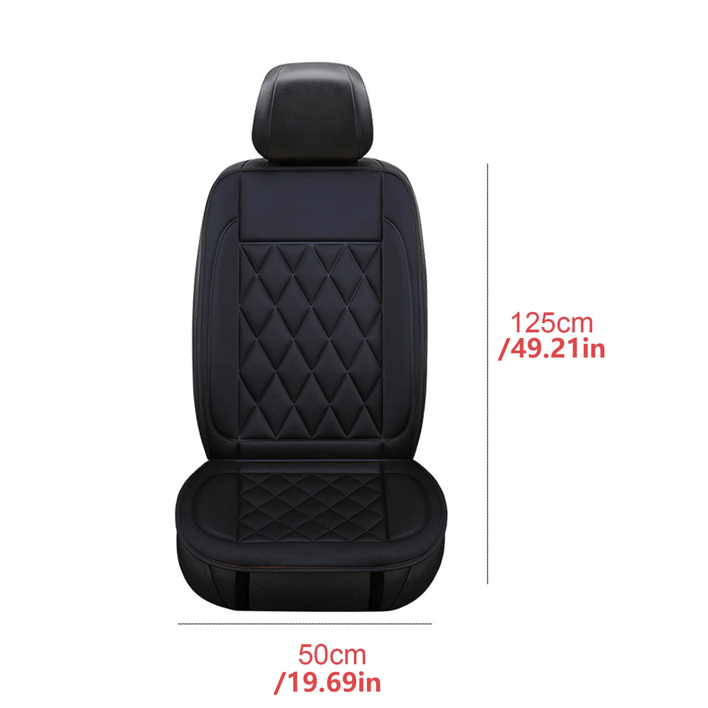 HQinX Heated Car Seat Cushion,Adjustable Temperature, PU Leather,with Thermostat and Overheat Protection,for Cars Trucks Vans SUV - Black