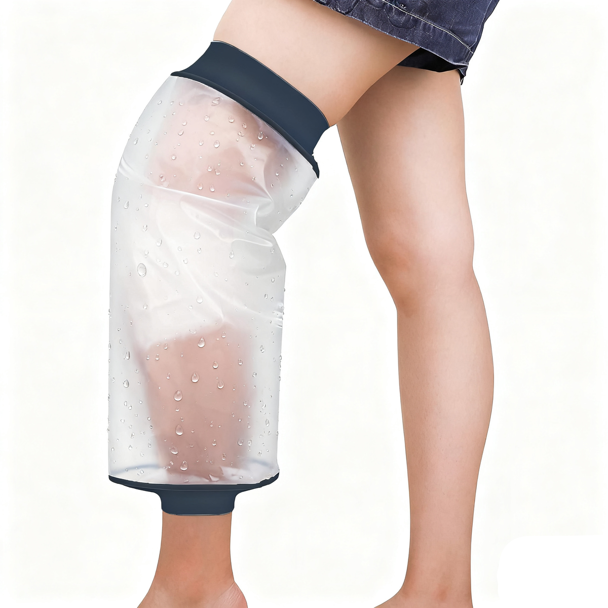 Yunnyp Knee Cast Cover for Shower, Waterproof Bandage and Cast Protector for Knee Replacement Surgery, Wound, Burns Watertight Protection Reusable
