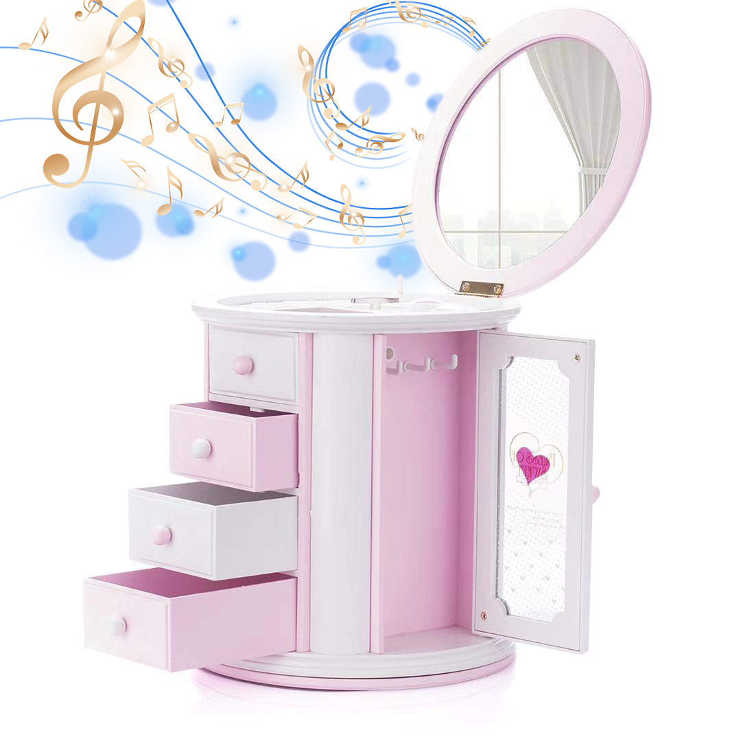 Yunnyp Girls Musical Jewelry Box,Cute Kids Necklace Storage Cas for Little Girl Toddler Children Jewelry Organizer Box Gift Child Music Jewelry Box