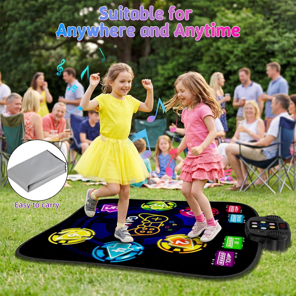 Petyoung LED Dance Mat for Kids, Bluetooth Electronic Dance Pad with 5 Game Modes, Non-Slip Rhythm Step Playmat, Gifts for Boys Girls Age 3-12