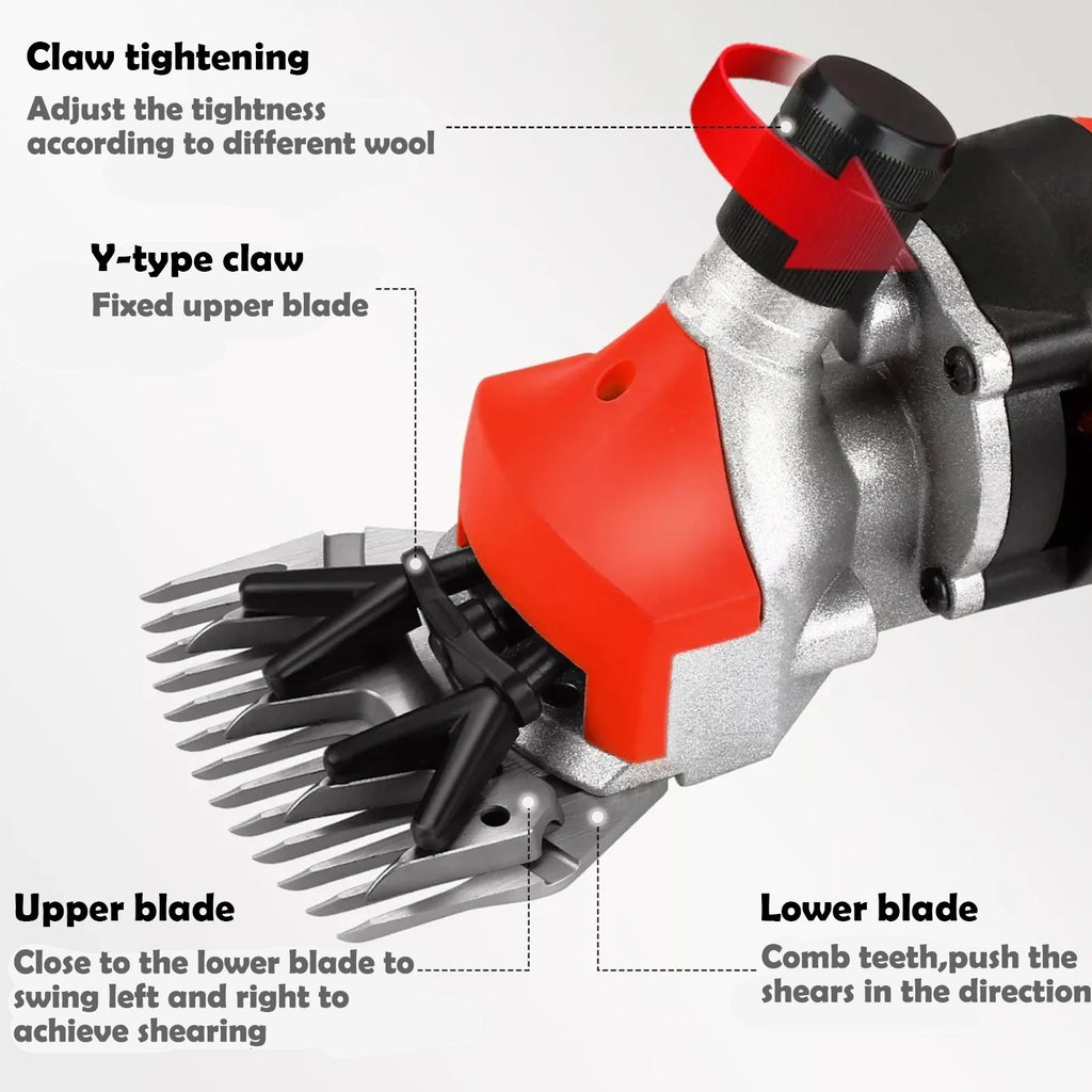 Petyoung 900W Electric Sheep Shears, 6-Speed Professional Grooming Clippers for Thick Coat Animals, Cats, Dogs, Pets