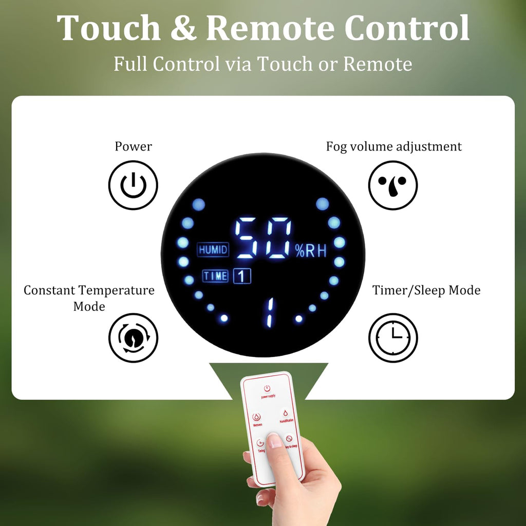 Petyoung Reptile Humidifier, 4L Reptile Fogger with Humidity Control Sensor, Timer & 3 Adjustable M