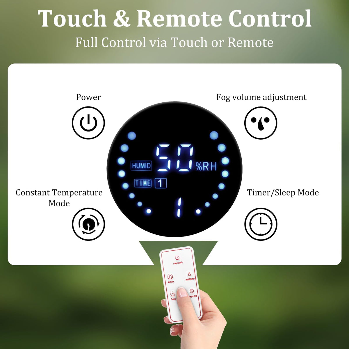 Petyoung Reptile Humidifier, 4L Reptile Fogger with Humidity Control Sensor, Timer & 3 Adjustable M