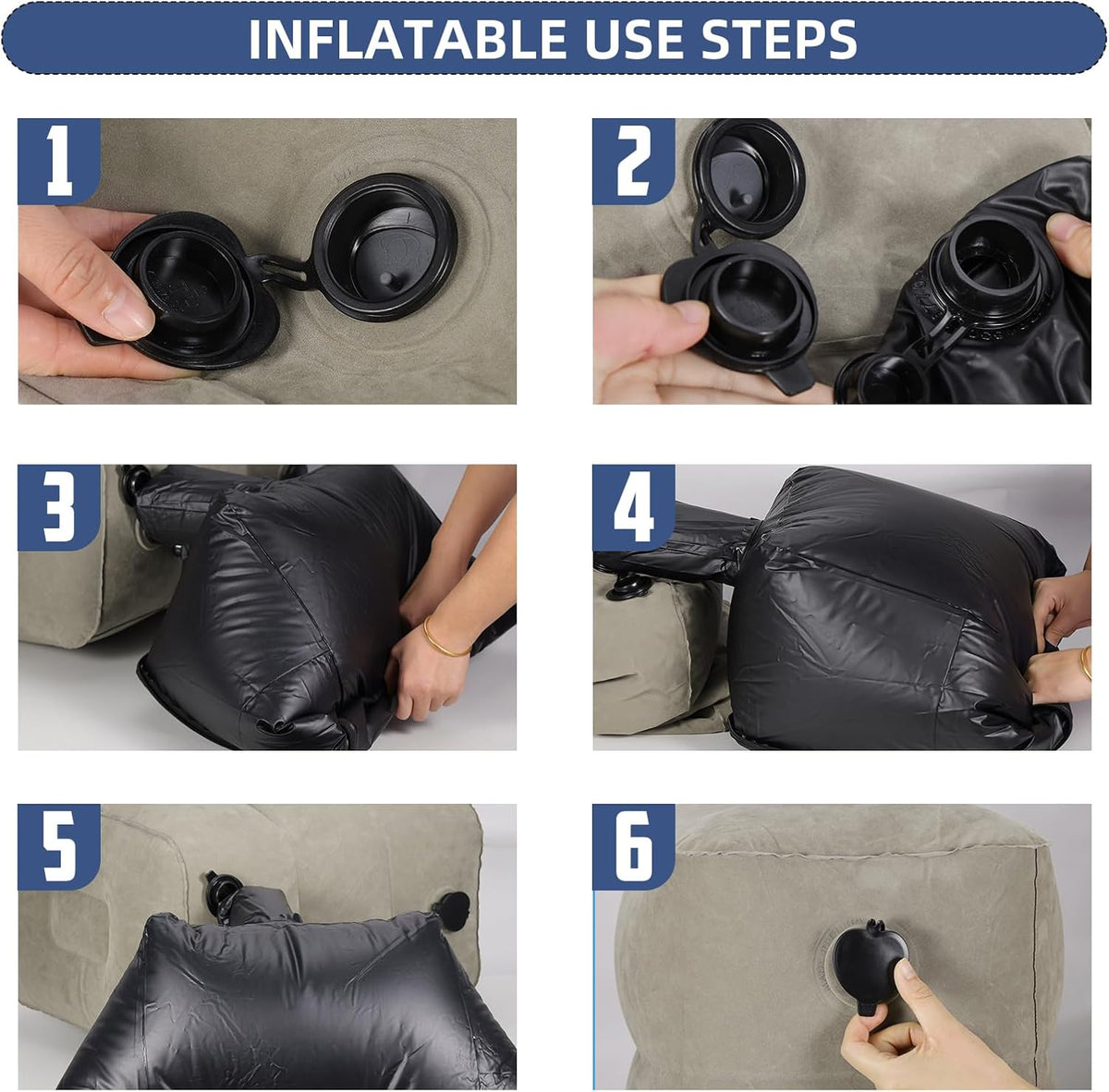Yunnyp Leg Elevation Pillow, Inflatable Portable Wedge Pillow, Improve Blood Circulation and Reduce Swelling, Use During Recovery from Surgery and Injury, Rest with Elevated Feet, Pregnant Women