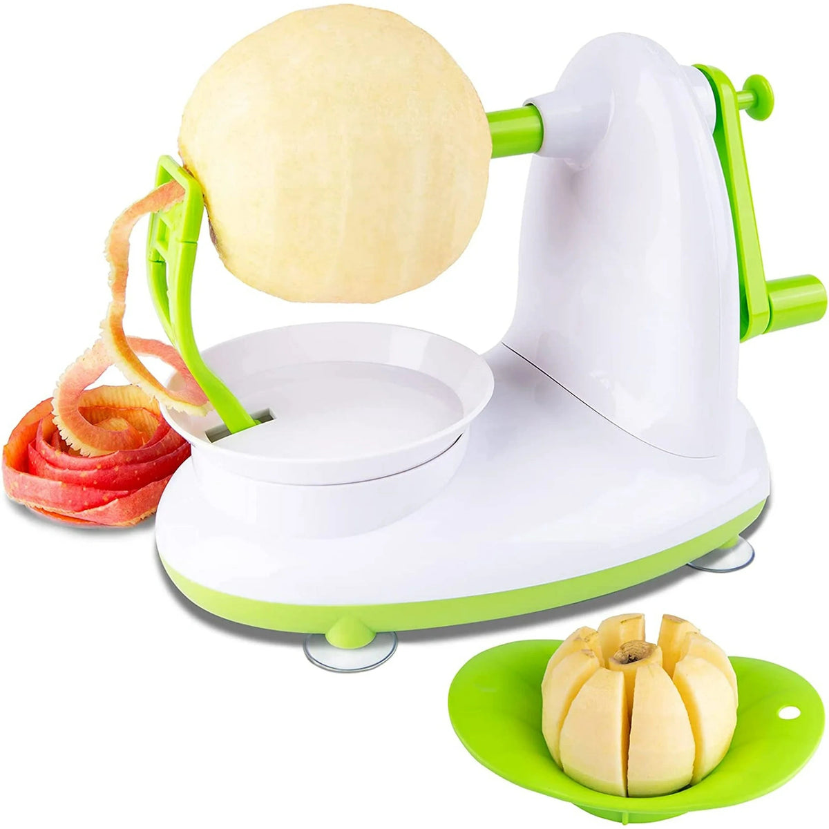 HechoVinen Potato Apple Peeler Corer Slicer Cutter Chopper Pear Fruit Easy Cut Cutter Kitchen Tool, Stainless Steel Blades Apple Cut