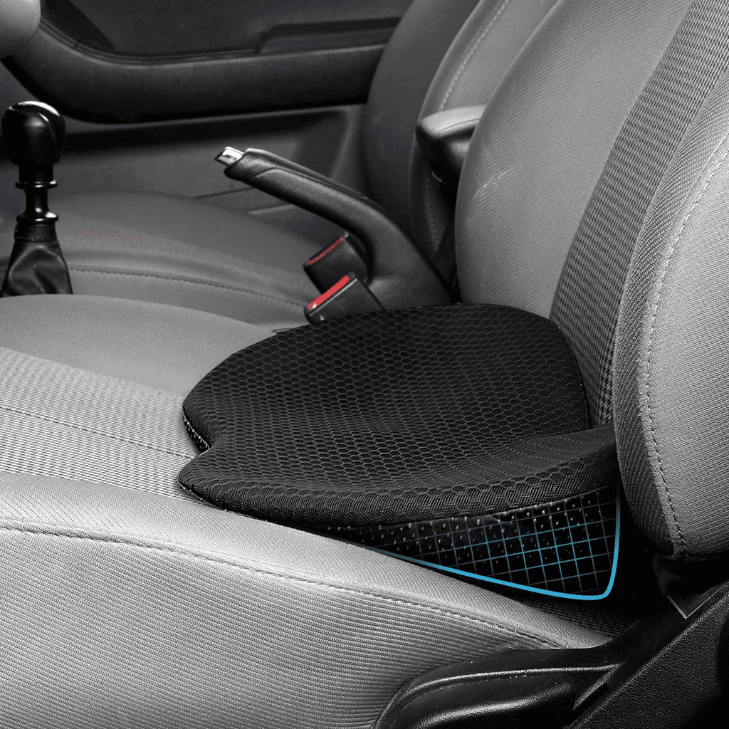 Yolispa Wedge Car Seat Cushion: Memory Foam Truck Seat Cushion for Car Seat Driver - Sciatica and Back Pain Relief for Drivers(Black)