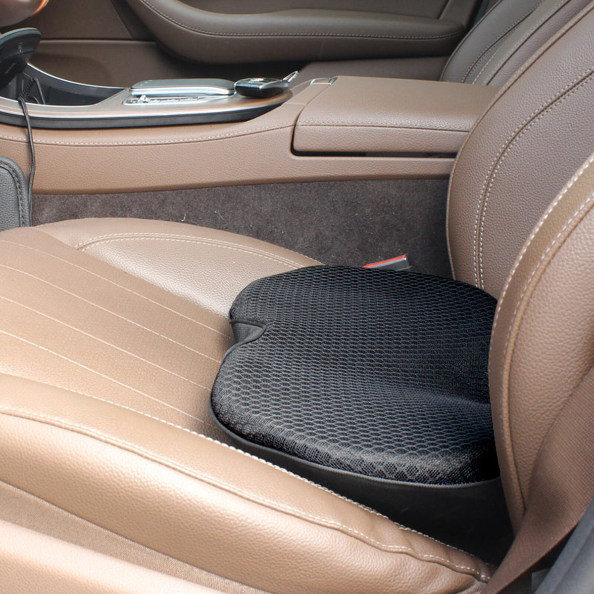 Yolispa Wedge Car Seat Cushion: Memory Foam Truck Seat Cushion for Car Seat Driver - Sciatica and Back Pain Relief for Drivers(Black)