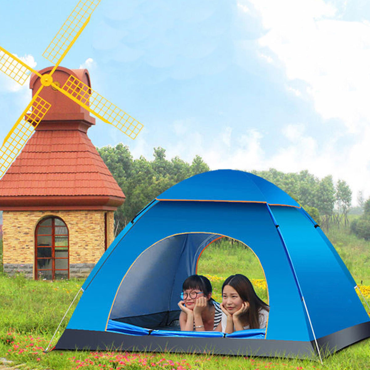 Yolispa 2-3 Person Instant Pop Up Lightweight Camping Tent, Outdoor Easy Set Up Automatic Family Travel Tent,Portable Backpacking Ultralight Waterproof Windproof Anti-UV Sun Shelter Tent