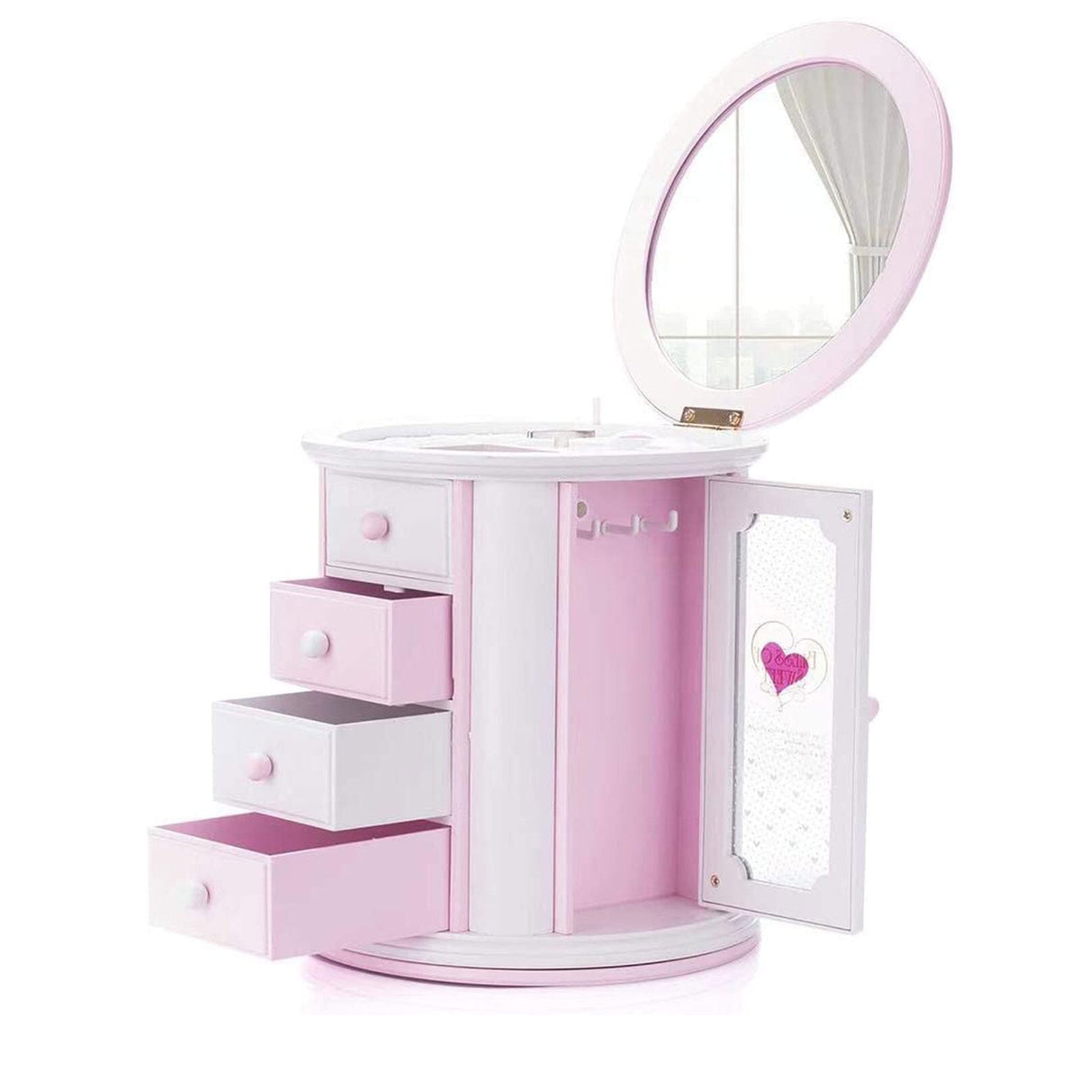 Yolispa Girls Musical Jewelry Box, 4 Layer Jewelry Storage Case,Necklace Storage Case Cute Jewelry Box for Little Toddler Jewelry Organizer Box Gift Music Jewelry Box