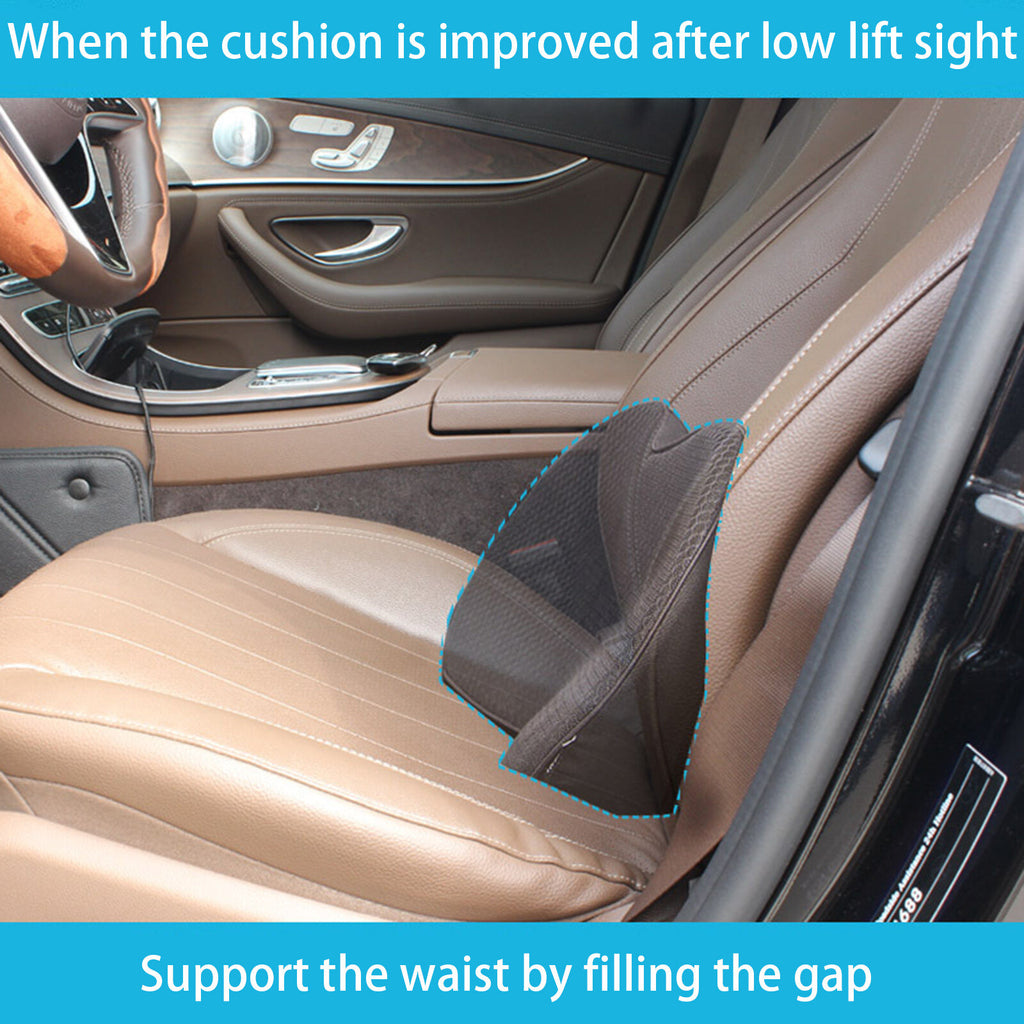 Yolispa Wedge Car Seat Cushion: Memory Foam Truck Seat Cushion for Car Seat Driver - Sciatica and Back Pain Relief for Drivers(Black)