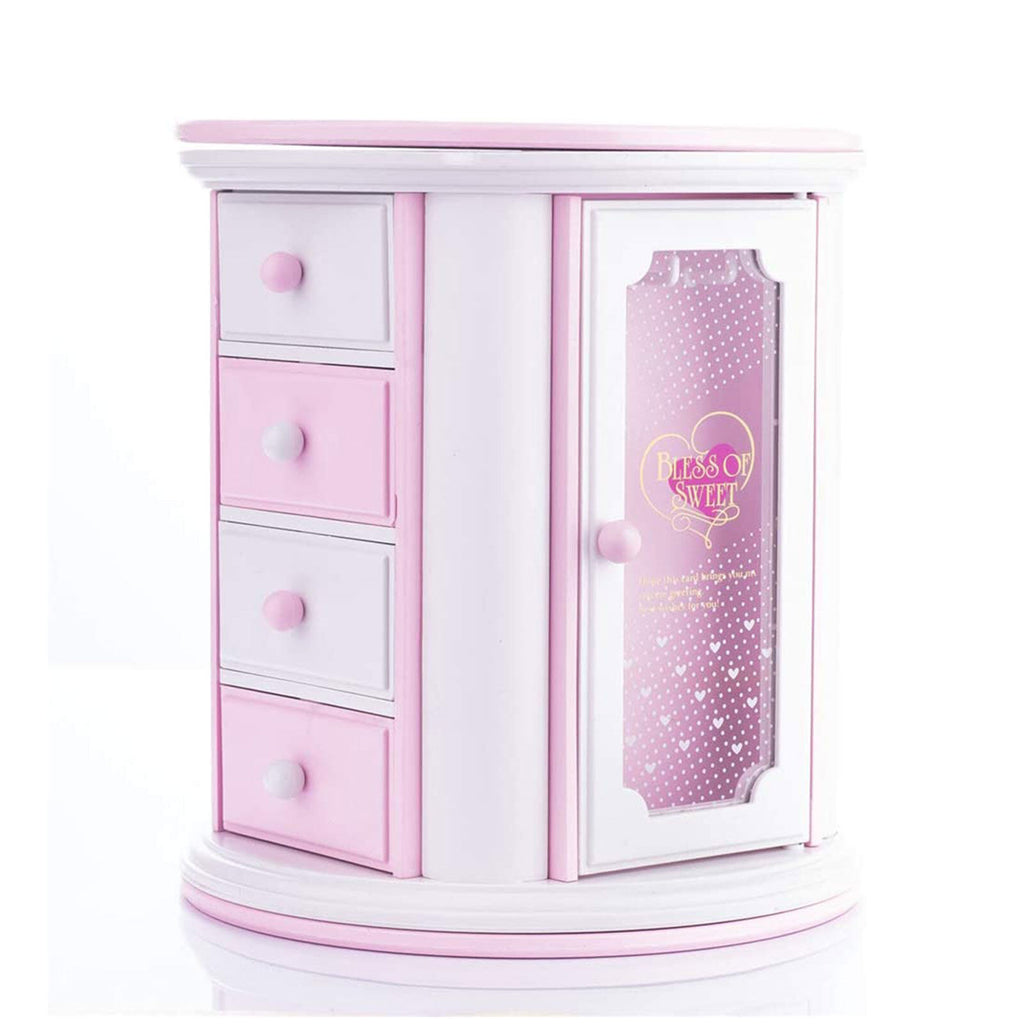 Yolispa Girls Musical Jewelry Box, 4 Layer Jewelry Storage Case,Necklace Storage Case Cute Jewelry Box for Little Toddler Jewelry Organizer Box Gift Music Jewelry Box