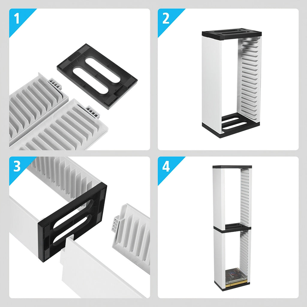Yolispa Video Game Storage Stand Tower for PS5/ PS4/ PS3/ Xbox Series S & X/Xbox one Game, Universal Game Disc Holder Vertical Stand Organizer Tower, Hold 36pcs Video Game Discs