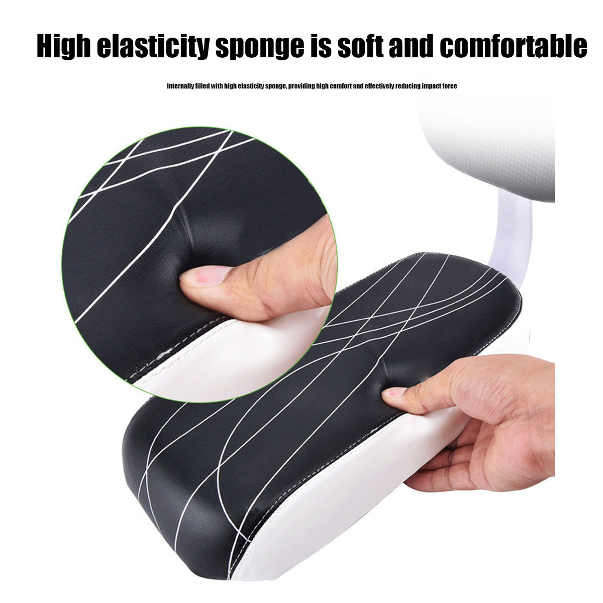 Yunnyp Bike Rear Seat Kit, Safety Carrier Bicycle Seat, Including Cushion and Backrest, Armrest Handrail, Footrests, Bell, Rear Bicycle Seat, white