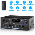 Yunnyp AK55 Stereo Audio Amplifier, 500W Home 2 Channel Bluetooth 5.0 Power Amp System with FM, Echo & Multiple Inputs, Amp for Passive Speakers and Active Subwoofer