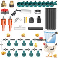 Yunnyp Complete Set Automatic Chicken Waterer System for Continuous Fresh Water, DIY Chicken Water Feeder with 9 Chicken Water Cups, 1/2" SCH.80 PVC Piping, Brass Pipe Fittings, Ball Valves