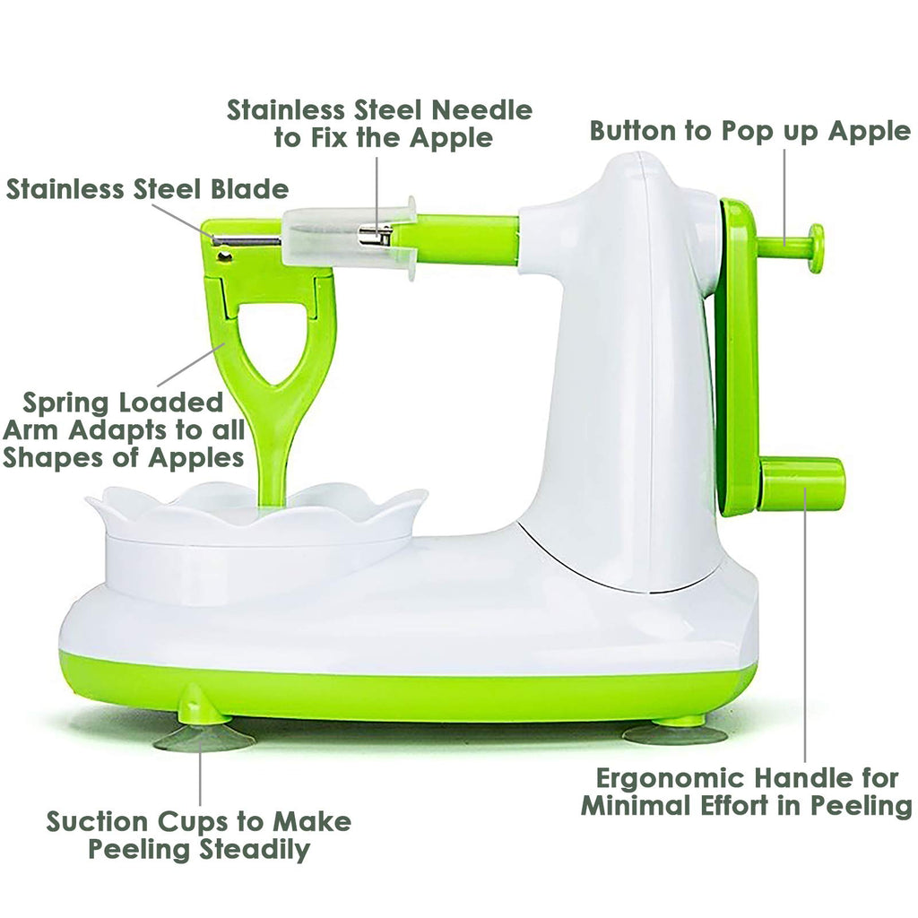 HechoVinen Potato Apple Peeler Corer Slicer Cutter Chopper Pear Fruit Easy Cut Cutter Kitchen Tool, Stainless Steel Blades Apple Cut