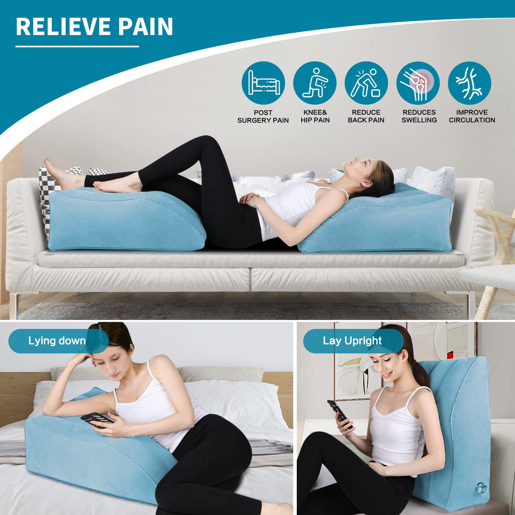 Yunnyp Inflatable Leg Rest, Leg Wedge Pillow for Raising Legs and Kneehelps Relieve Edema - Improves Blood Circulation, Light and Portable