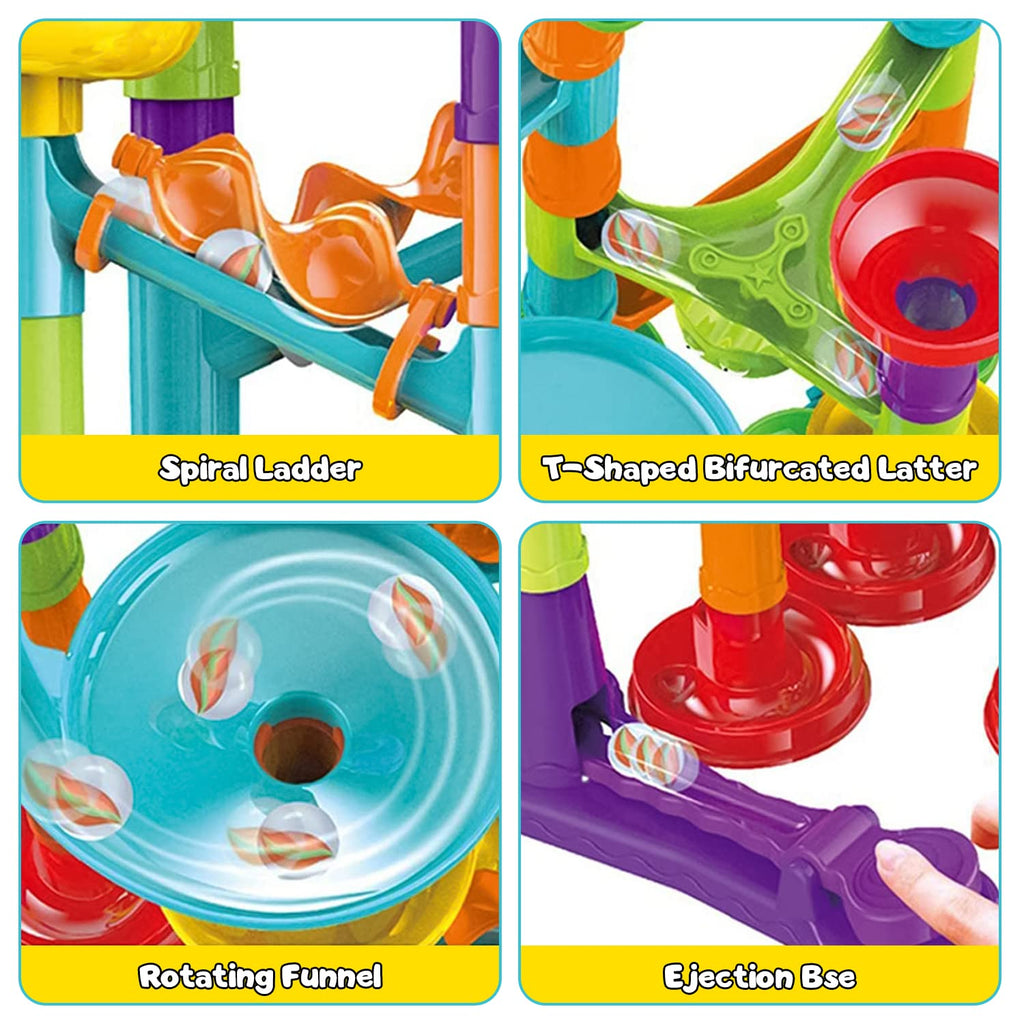 Yunnyp 113PCS Marble Run Race Coaster Set,Marble Run for Kids Ages 4-8 - Maze Game DIY Educational Playset Birthday Gift for Ages 3+