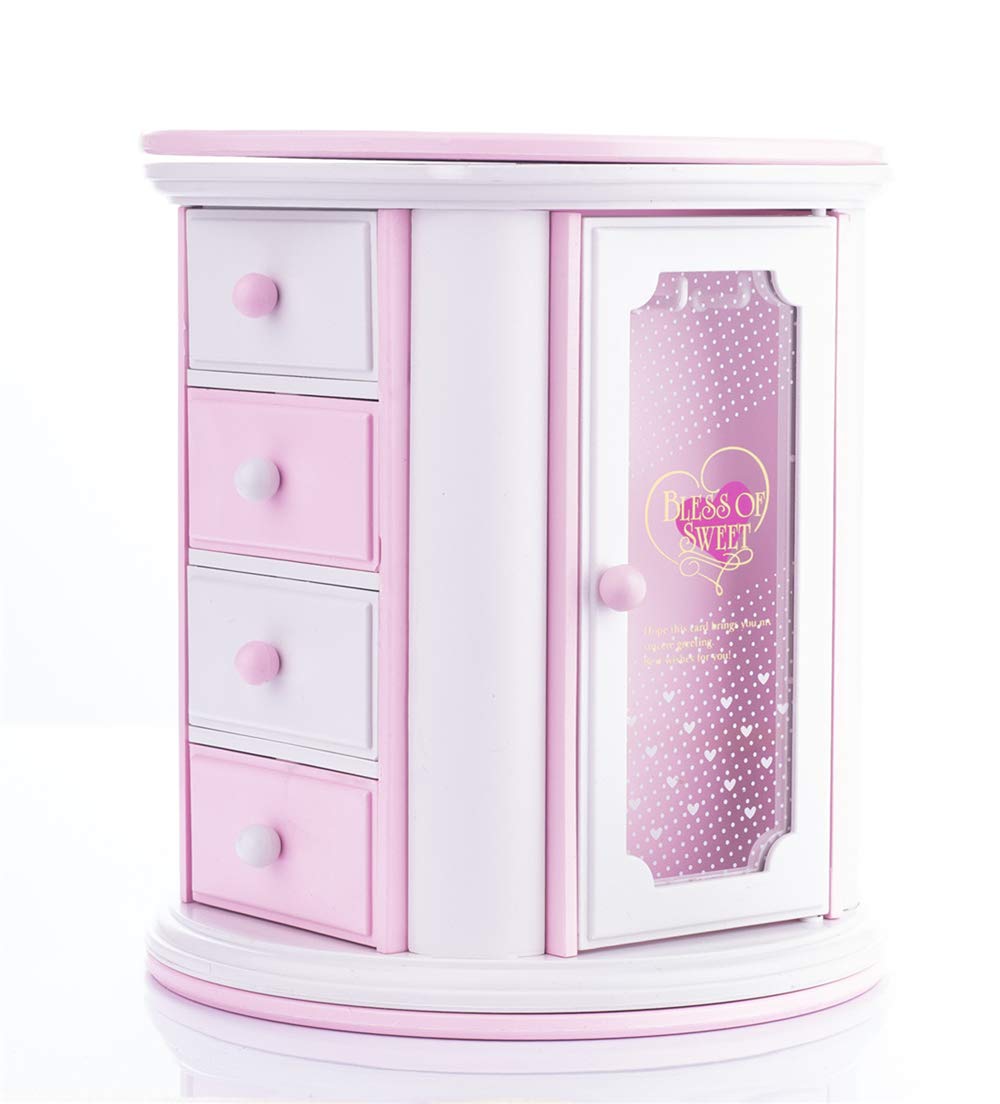 Yunnyp Girls Musical Jewelry Box,Cute Kids Necklace Storage Cas for Little Girl Toddler Children Jewelry Organizer Box Gift Child Music Jewelry Box