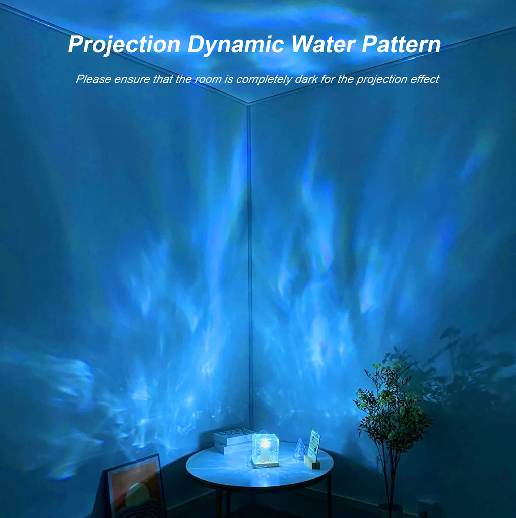 Yunnyp Night Light Projector,16 Colors Gradual Rotating with Remote Control ,Wave Night Light for Bedroom Office Restaurant Ideal Birthday Gifts for All