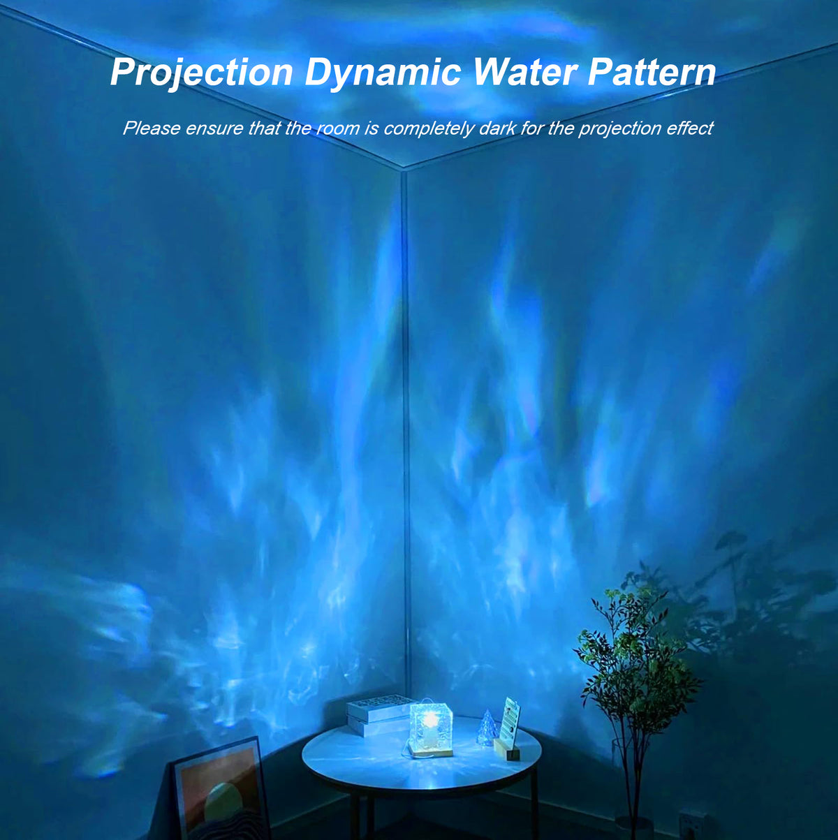 Yunnyp Night Light Projector,16 Colors Gradual Rotating with Remote Control ,Wave Night Light for Bedroom Office Restaurant Ideal Birthday Gifts for All