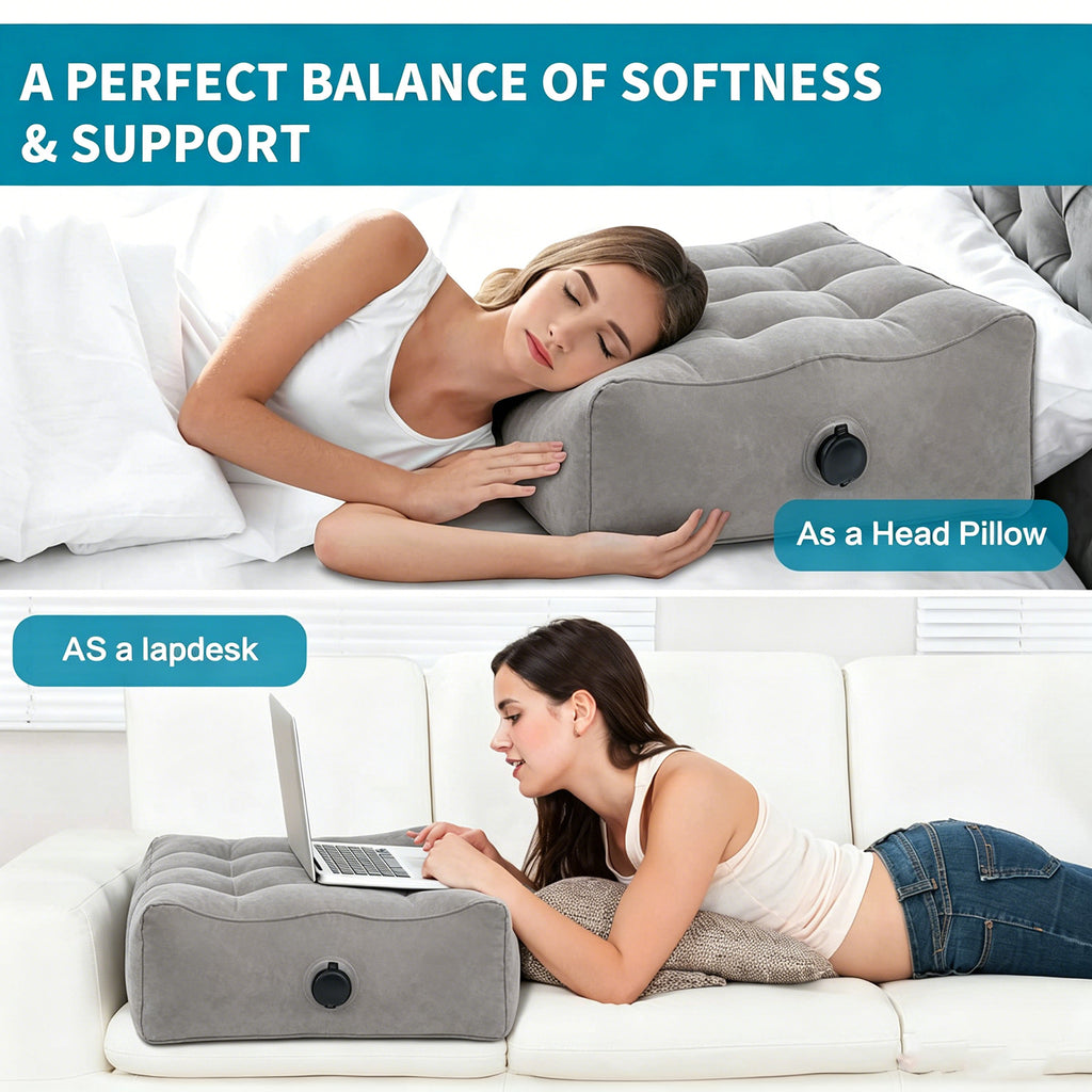 Yunnyp Leg Elevation Pillow, Inflatable Portable Wedge Pillow, Improve Blood Circulation and Reduce Swelling, Use During Recovery from Surgery and Injury, Rest with Elevated Feet, Pregnant Women