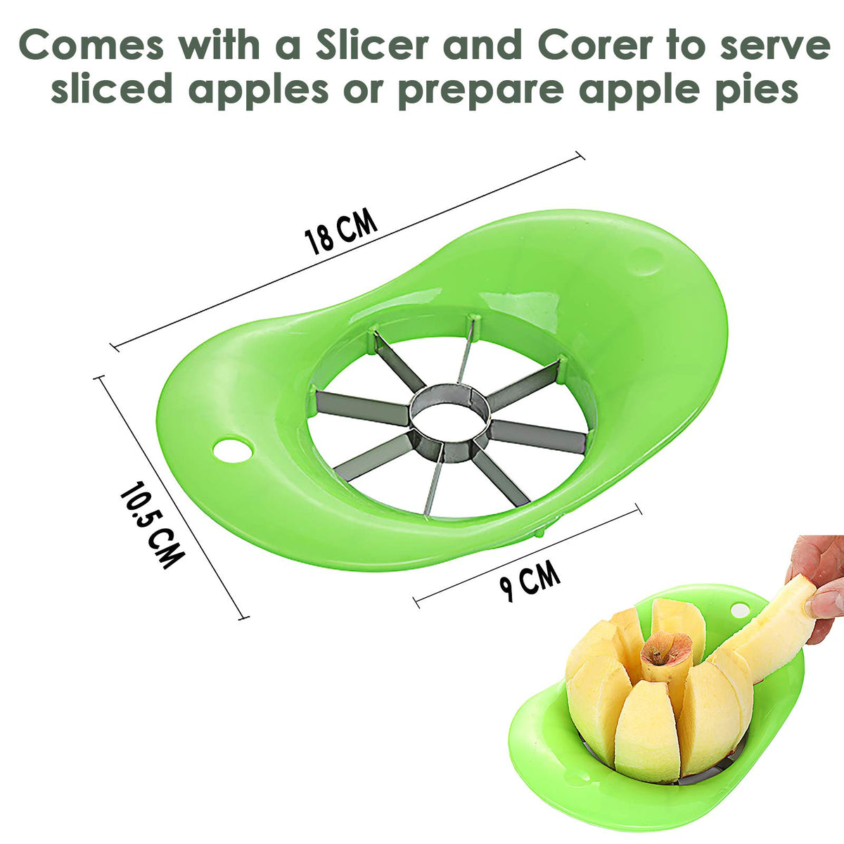 HechoVinen Potato Apple Peeler Corer Slicer Cutter Chopper Pear Fruit Easy Cut Cutter Kitchen Tool, Stainless Steel Blades Apple Cut