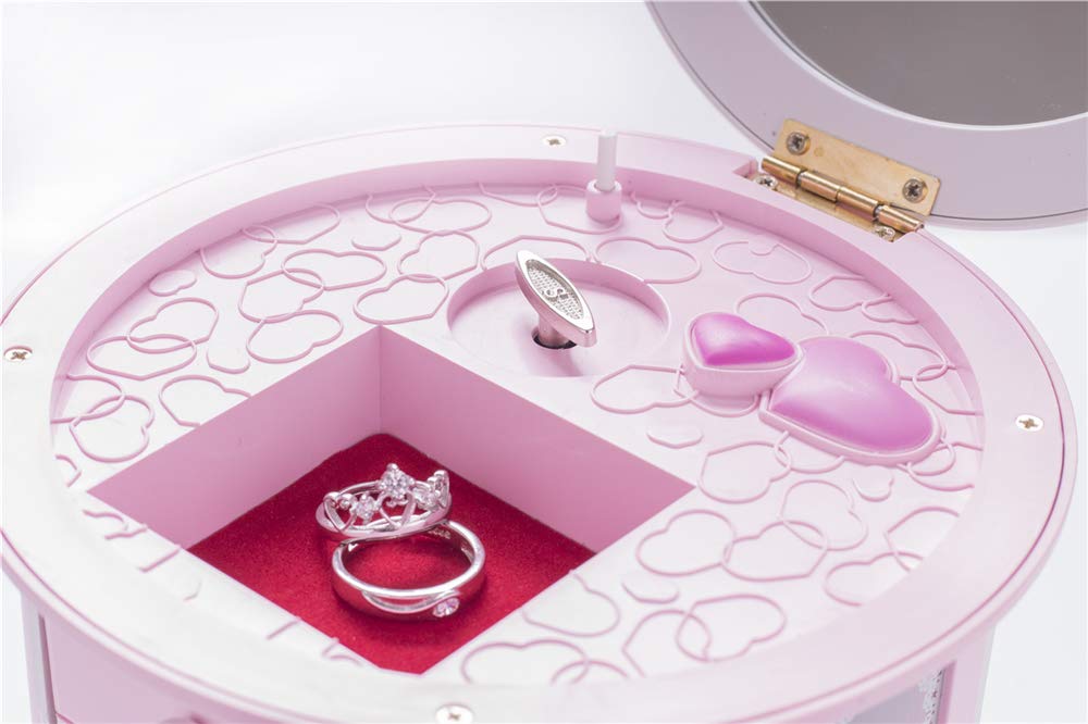 Yunnyp Girls Musical Jewelry Box,Cute Kids Necklace Storage Cas for Little Girl Toddler Children Jewelry Organizer Box Gift Child Music Jewelry Box