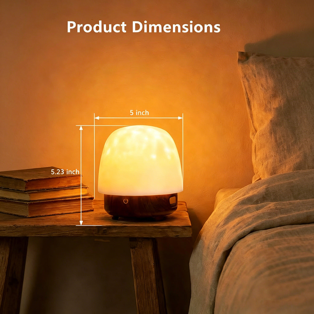 Yunnyp Shower Lamp with Bluetooth Speaker, Waterproof Shower Lamp, 16 Colors Ocean Wave Projector Light with Remote & Touch Control, Music Lamps for Inside Shower Bathroom Bathtub, Walnut color