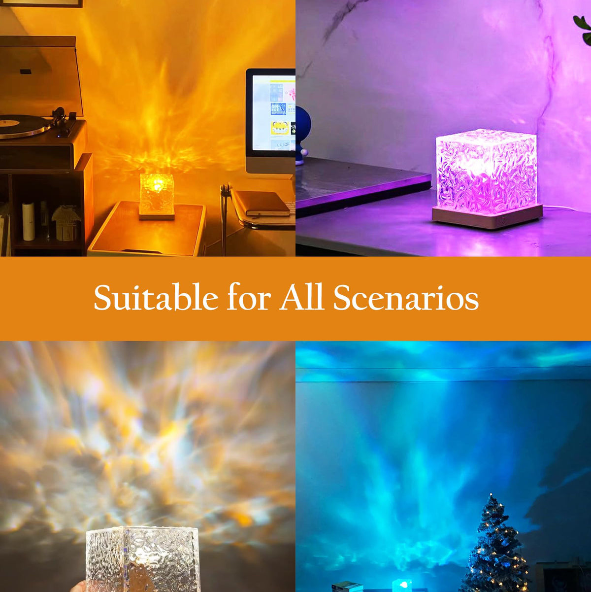 Yunnyp Night Light Projector,16 Colors Gradual Rotating with Remote Control ,Wave Night Light for Bedroom Office Restaurant Ideal Birthday Gifts for All