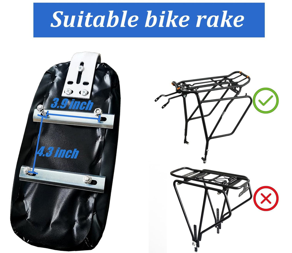 Yunnyp Bike Rear Seat Kit for Adults, Safety Carrier Bicycle Seat, Including Cushion and Backrest, Armrest Handrail, Footrests, Bell, Rear Bicycle Seat