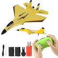 Yolispa RC Plane for Kids, 2.4Ghz Remote Control Airplane Toy with Colorful LED Lights, Foam RC Plane Ready to Fly Toy for Kids Adult Beginner, Yellow