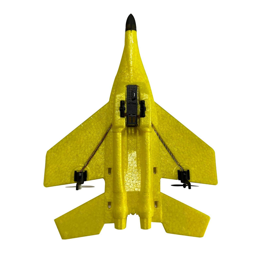 Yolispa RC Plane for Kids, 2.4Ghz Remote Control Airplane Toy with Colorful LED Lights, Foam RC Plane Ready to Fly Toy for Kids Adult Beginner, Yellow