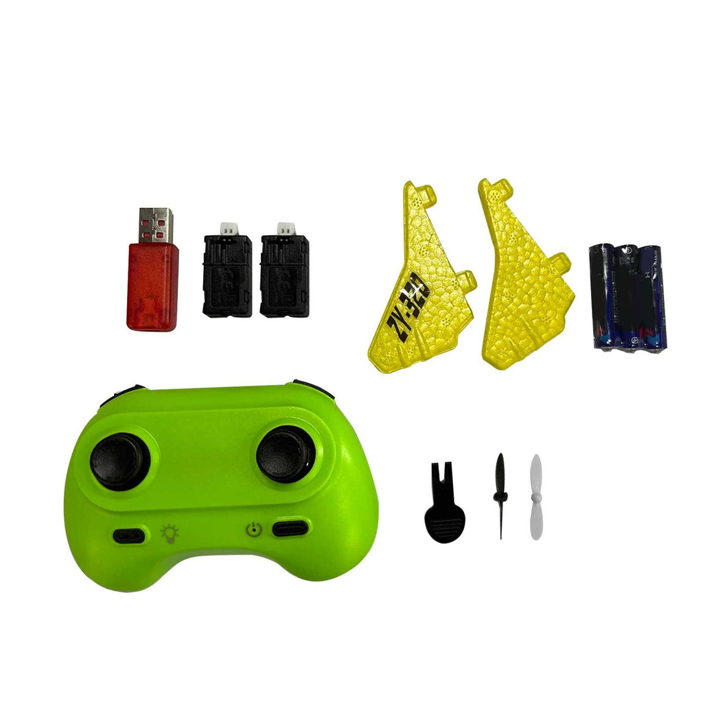 Yolispa RC Plane for Kids, 2.4Ghz Remote Control Airplane Toy with Colorful LED Lights, Foam RC Plane Ready to Fly Toy for Kids Adult Beginner, Yellow