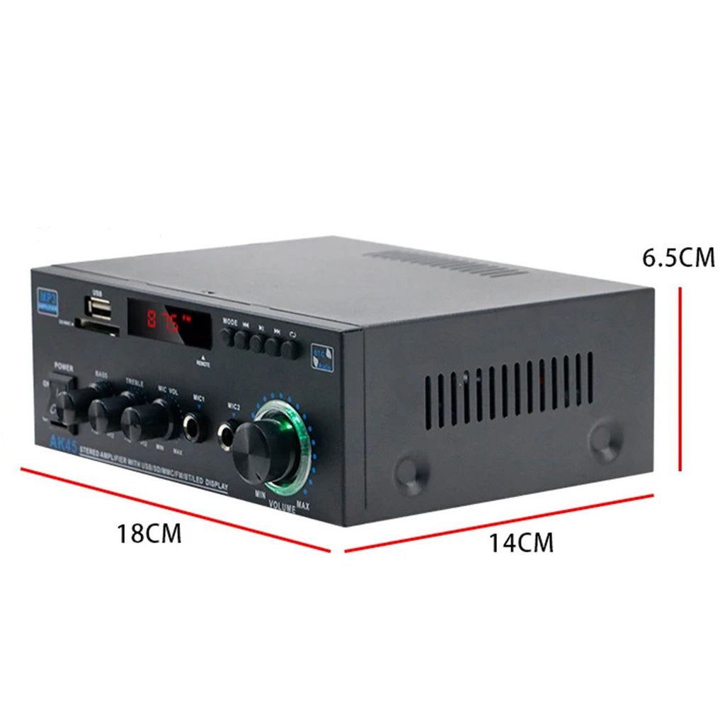 Yolispa Stereo Amplifier Receiver, Wireless Bluetooth Stereo Power Amplifier,AK45 Stereo Audio Amplifier Receiver 2 Channel,HiFi Power Amplifier Home Theater Stereo Receiver for Home Speaker